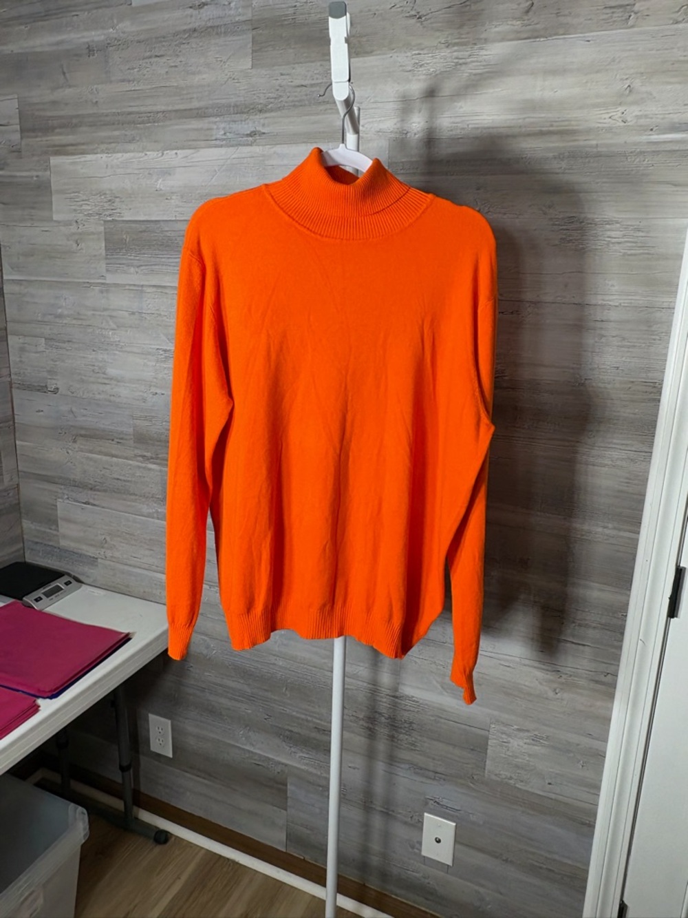 Women's Bright Orange Turtleneck Sweater 1685